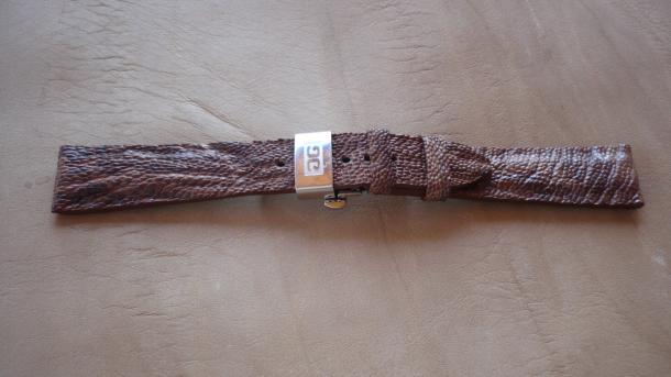 Glashütte. Curea Ceas Model D'autruche Maro.